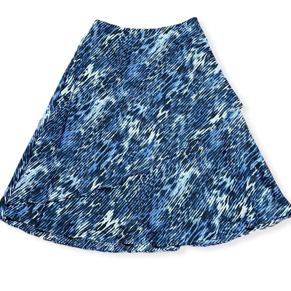 Jones NY Blue and Shimmer Silver Layered Midi Skirt sz 4 - Picture 2 of 11